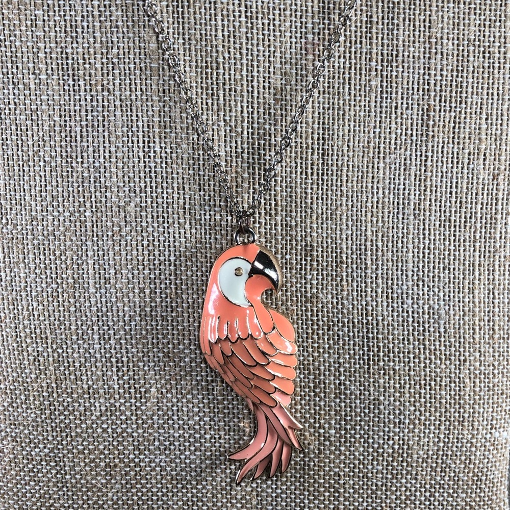 Parrot Necklace Peach & Gold Tone